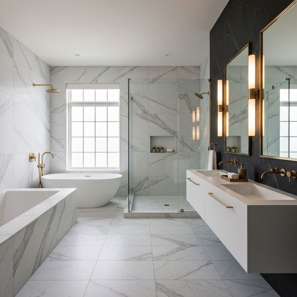 Luxury custom bathroom remodel by Modern Style Contractors