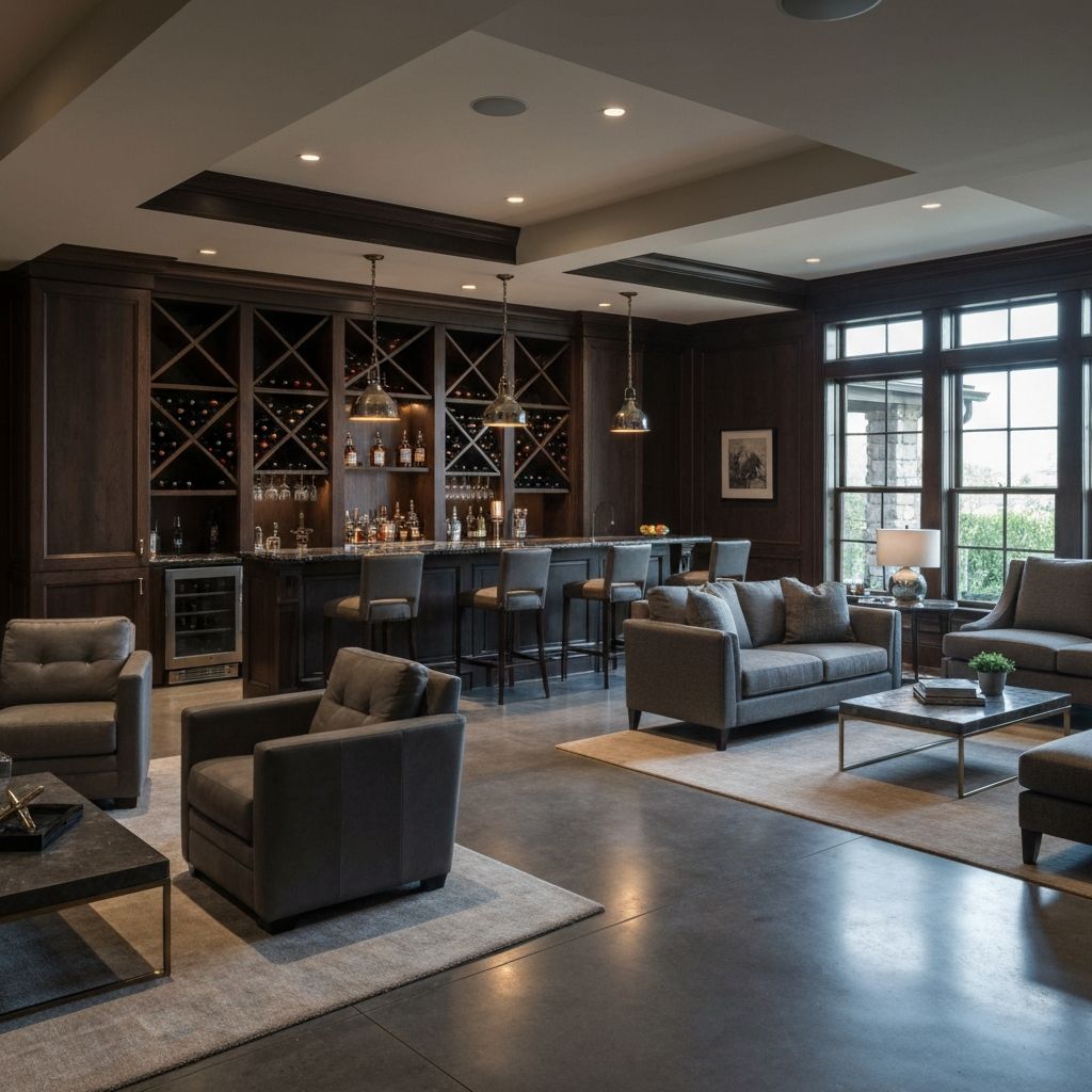 Finished luxury basement by Modern Style Contractors